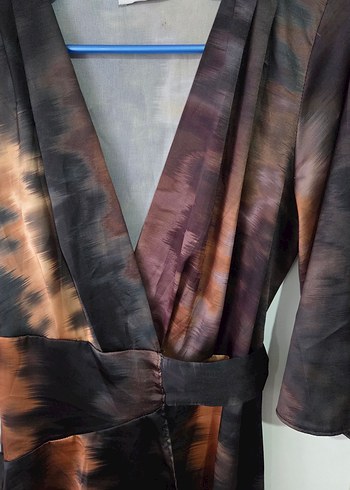 Bohem Tarz Uzun Bağcıklı yazlık mini elbise - Görsel 6