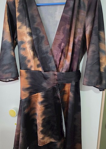 Bohem Tarz Uzun Bağcıklı yazlık mini elbise - Görsel 5