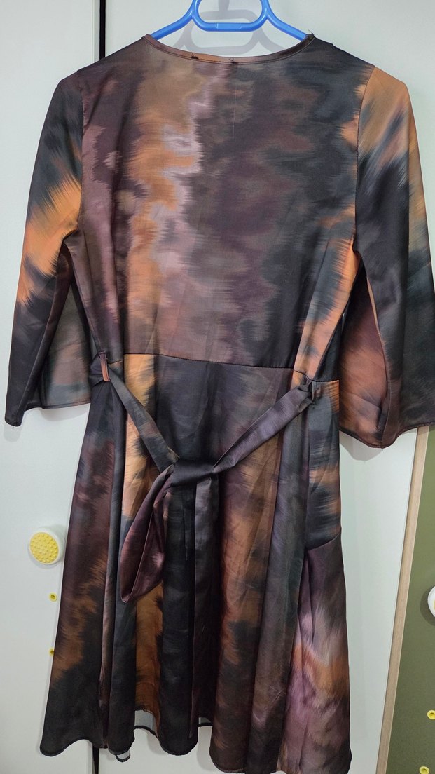 Bohem Tarz Uzun Bağcıklı yazlık mini elbise - Görsel 3