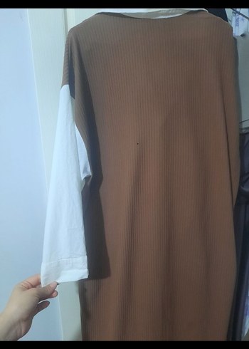 Bej V Yaka Elbise - Görsel 2