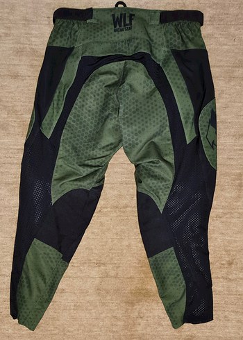 Erkek Yeşil Biker Stil Fermuarlı Pantolon - Görsel 2