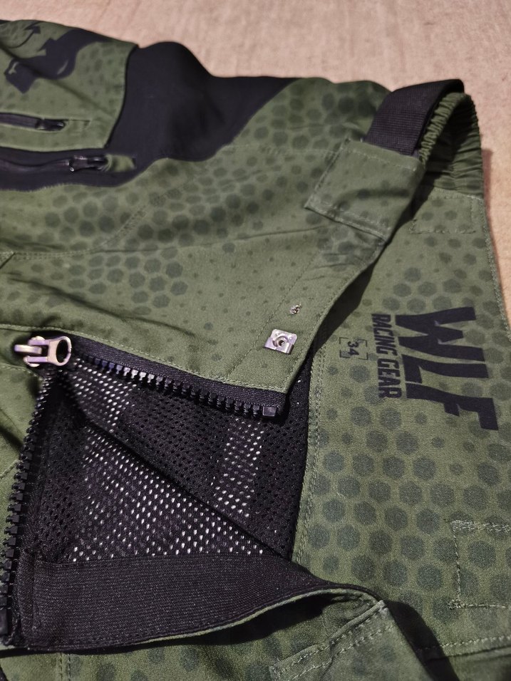 Erkek Yeşil Biker Stil Fermuarlı Pantolon - Görsel 3