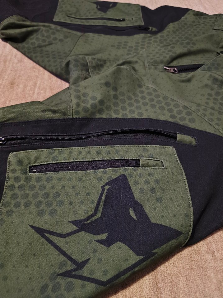 Erkek Yeşil Biker Stil Fermuarlı Pantolon - Görsel 5