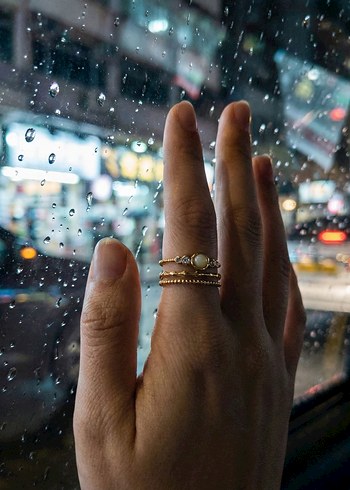 İnci Detaylı Altın Renkli Vintage Yüzük - Görsel 4