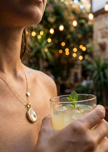 Altın Renk Mini Zincir Detaylı Kadın Kolye - Görsel 5