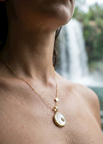 Altın Renk Mini Zincir Detaylı Kadın Kolye - Görsel 6