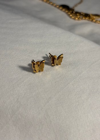 Altın Rengi Mini Kelebek Küpe - Görsel 2