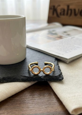 Altın Gözlük Minimalist Kadın Yüzük - Görsel 2