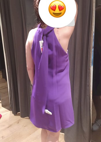 Mürdüm Yüksek Yakalı  Midi Elbise - Görsel 2