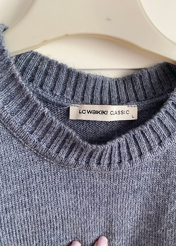 Gri Kadın Triko Süveter - Görsel 3