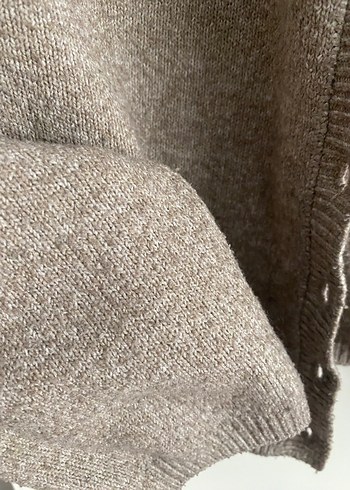 Düğmeli Bej Kadın Midi Hırka - Görsel 3