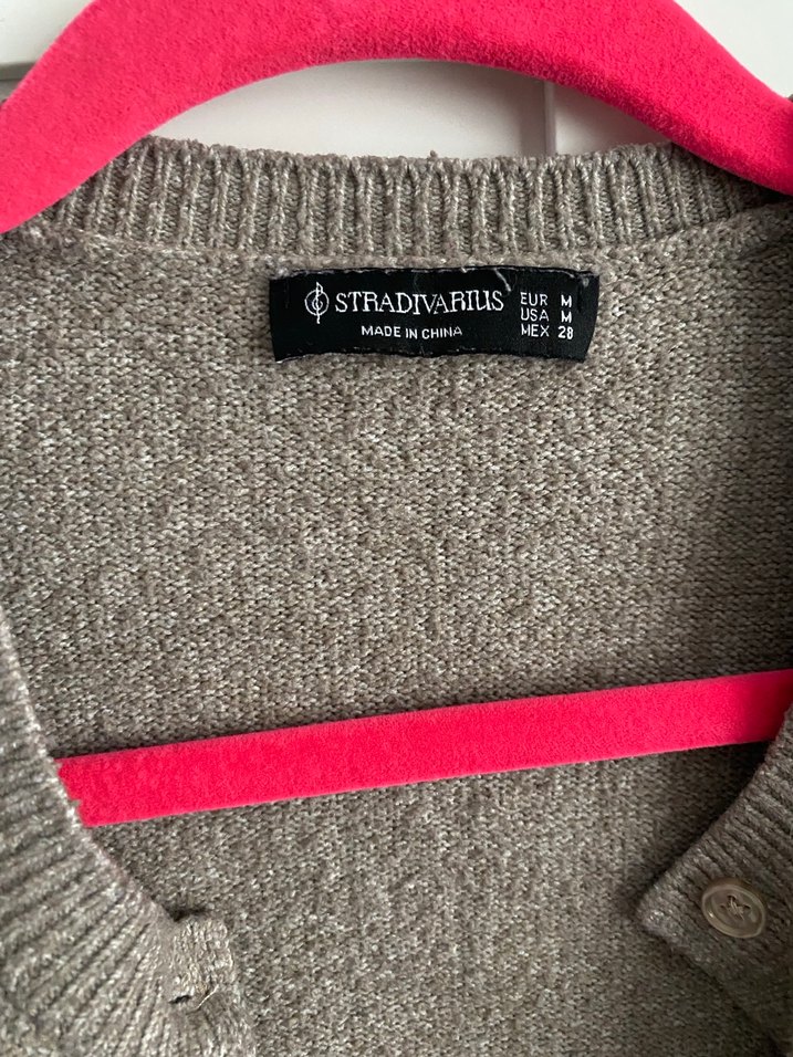 Düğmeli Bej Kadın Midi Hırka - Görsel 2