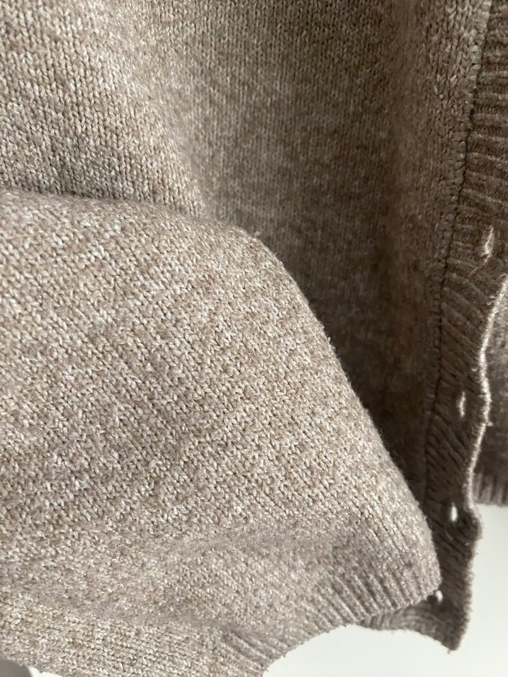 Düğmeli Bej Kadın Midi Hırka - Görsel 3