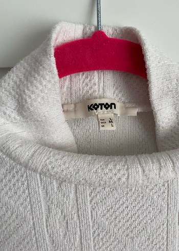 Beyaz Örgü Boğazlı Kadın Kazak - Görsel 2