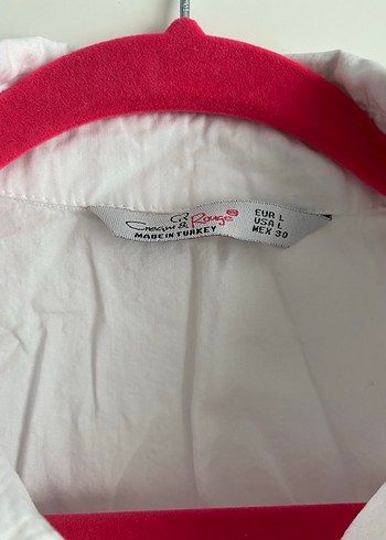 Düğmeli Beyaz lacivert Kadın Gömlek - Görsel 4