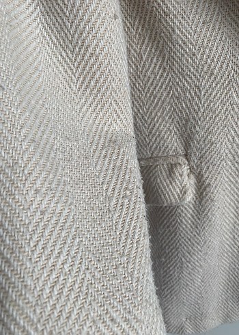 Bej Midi Yünlü Düğmeli Kaban - Görsel 3