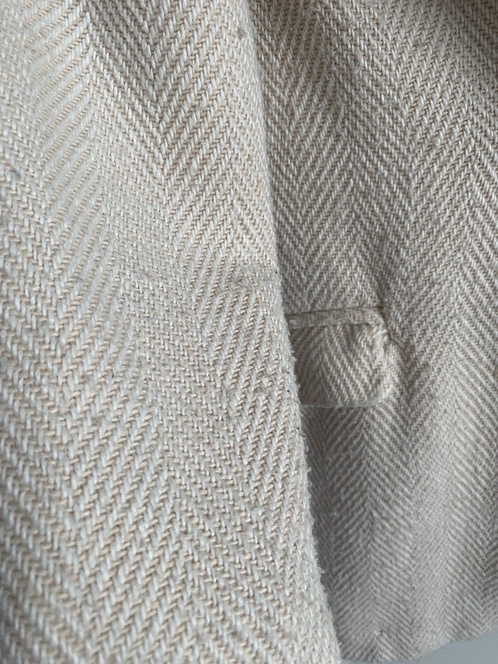 Bej Midi Yünlü Düğmeli Kaban - Görsel 3