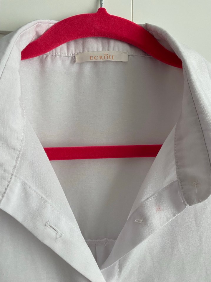 Beyaz Pamuklu Uzun Kollu Gömlek - Görsel 2