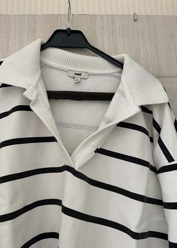 Mavi Düğmesiz Pamuklu Kadın Sweatshirt - Görsel 3