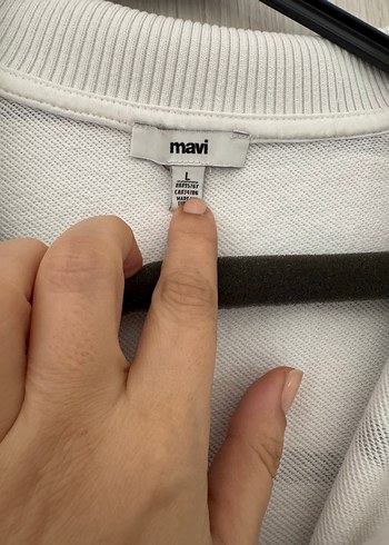 Mavi Düğmesiz Pamuklu Kadın Sweatshirt - Görsel 4