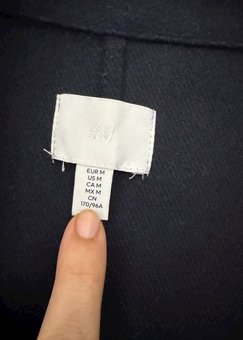 H&M Düğmeli Lacivert Kadın Midi Ceket - Görsel 5