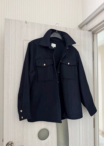 H&M Düğmeli Lacivert Kadın Midi Ceket - Görsel 2