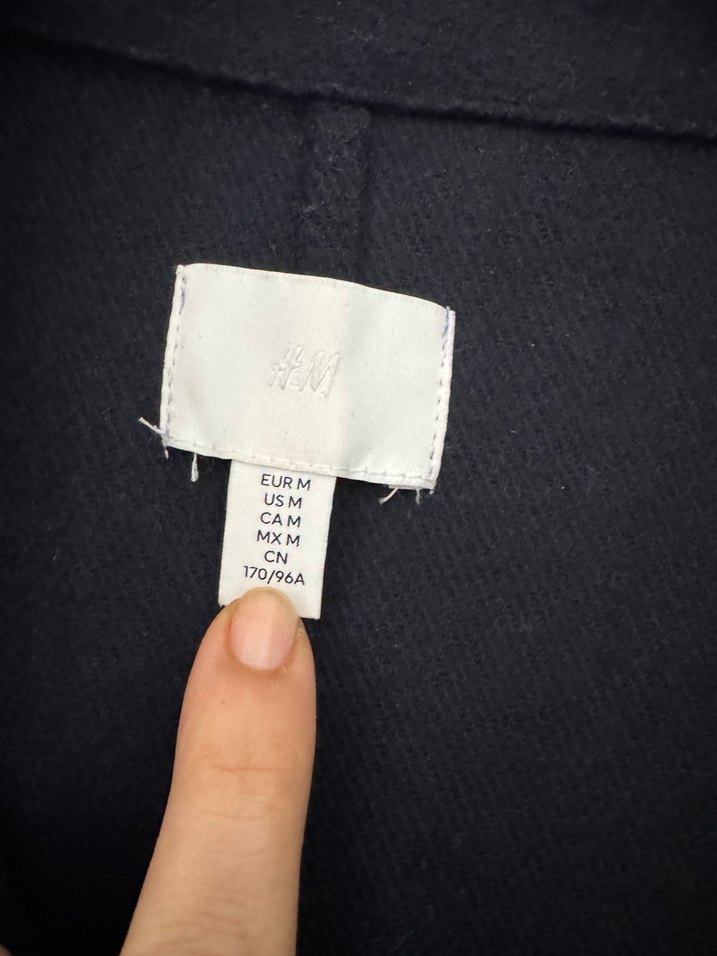 H&M Düğmeli Lacivert Kadın Midi Ceket - Görsel 5