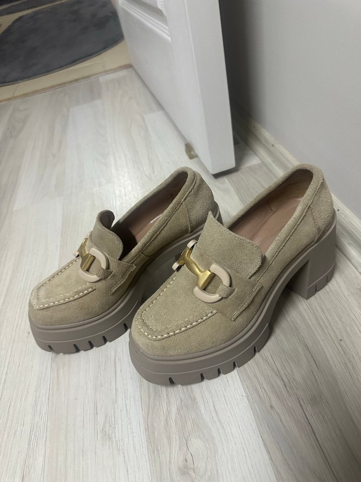 Platform vizon toka detaylı Loafer - Görsel 5