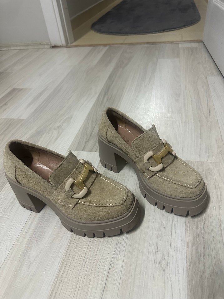 Platform vizon toka detaylı Loafer - Görsel 2