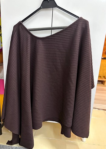 Asimetrik Fitilli Siyah Kadın Pelerin - Görsel 3