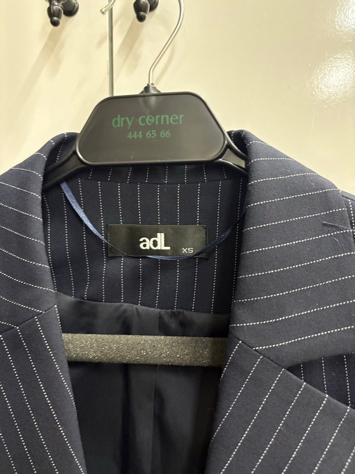 Çizgili Lacivert Kadın Blazer Ceket - Görsel 2