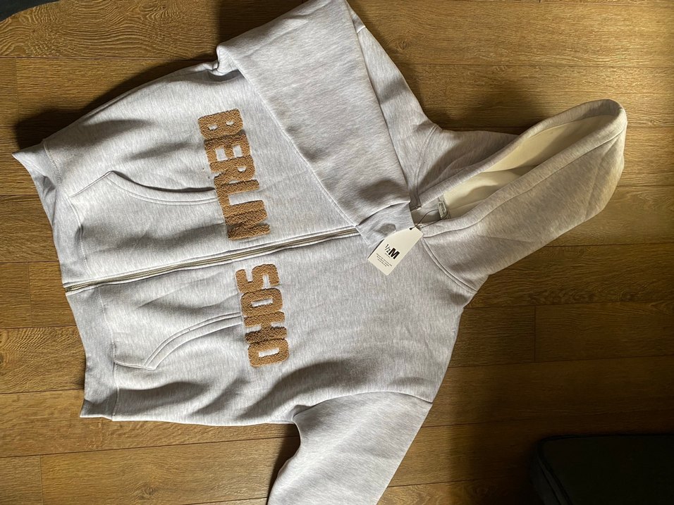 Gri Kapüşonlu Kadın Süet Sweatshirt - Görsel 2