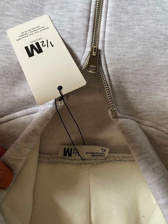 Gri Kapüşonlu Kadın Süet Sweatshirt - Görsel 4