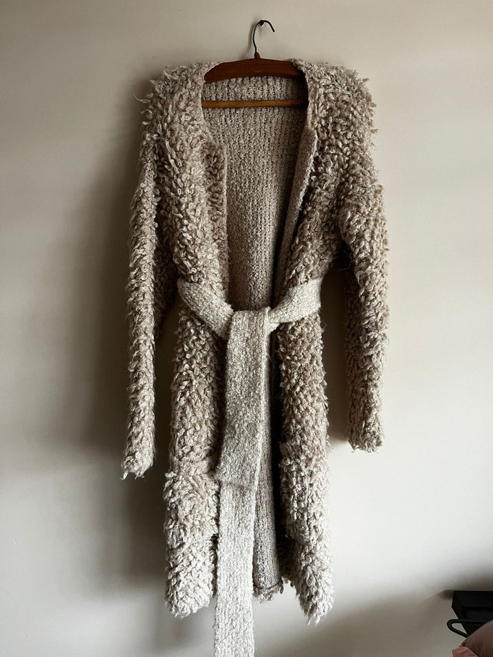 Bej Uzun Kadın Hırka - Görsel 2