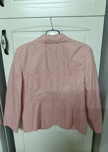 Pembe Düğmeli Kadın Blazer Ceket - Görsel 2