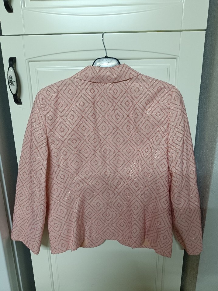 Pembe Düğmeli Kadın Blazer Ceket - Görsel 2