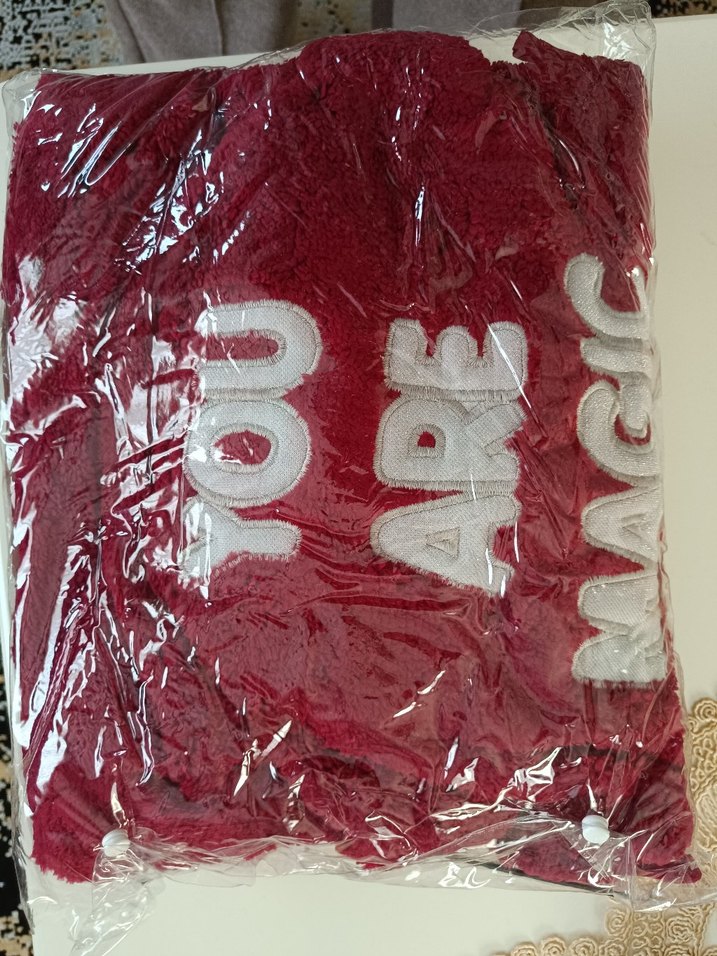 HER BEDEN SİYAH İNCİ Bordo Kapüşonlu Sabahlık - Görsel 4