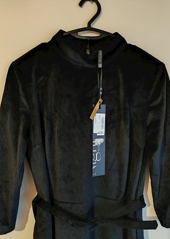 Chima Marka Siyah Midi Kadife Elbise - Görsel 5