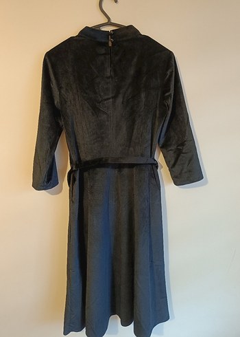 Chima Marka Siyah Midi Kadife Elbise - Görsel 6