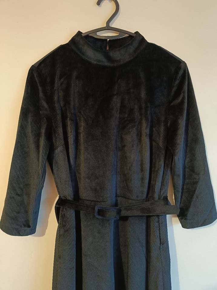 Chima Marka Siyah Midi Kadife Elbise - Görsel 3