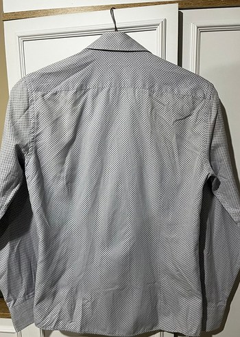 Desenli Gri Kısa Kollu Erkek Gömlek - Görsel 2