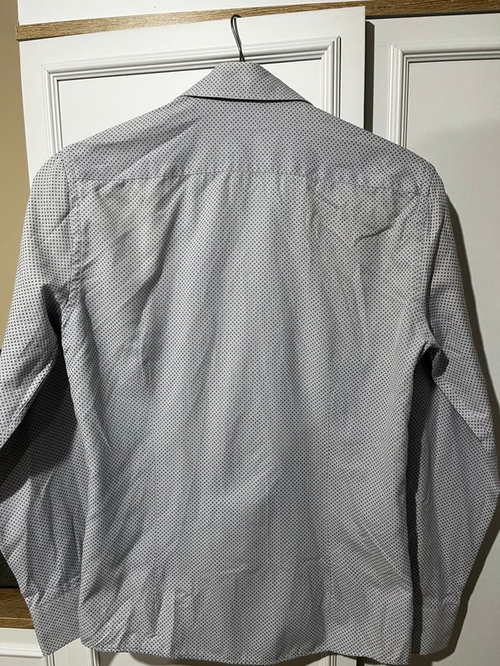 Desenli Gri Kısa Kollu Erkek Gömlek - Görsel 2