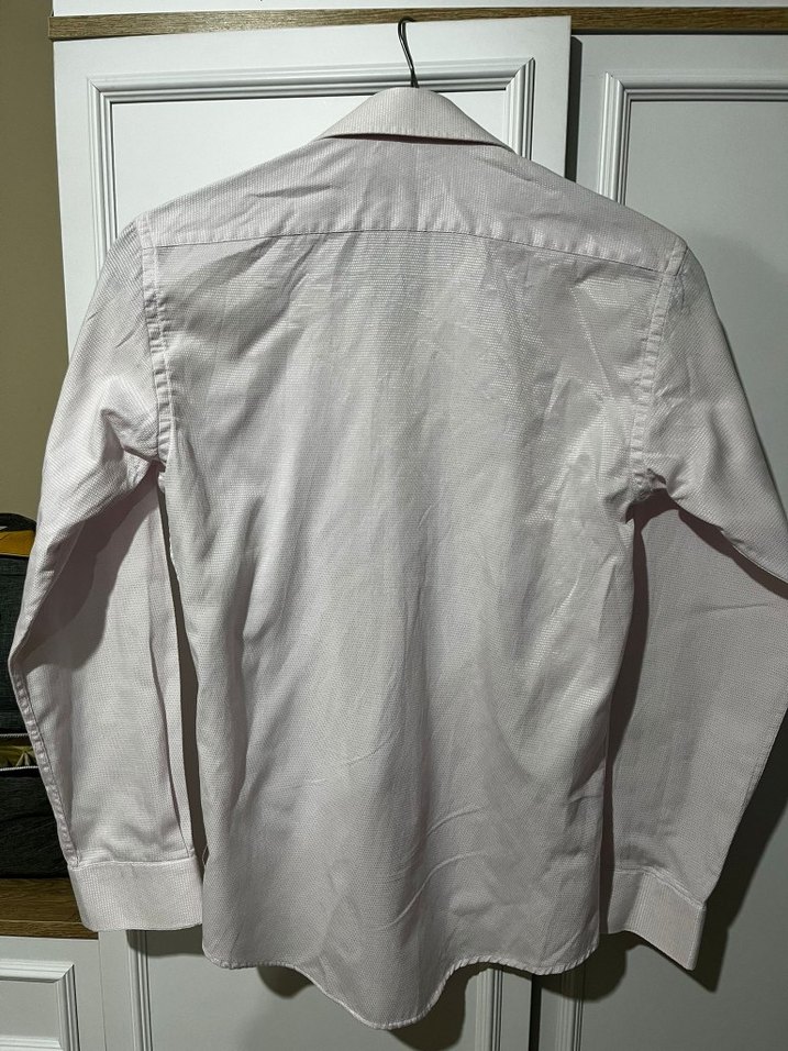 Düğmeli, Uzun Kollu Beyaz Erkek Gömlek - Görsel 3