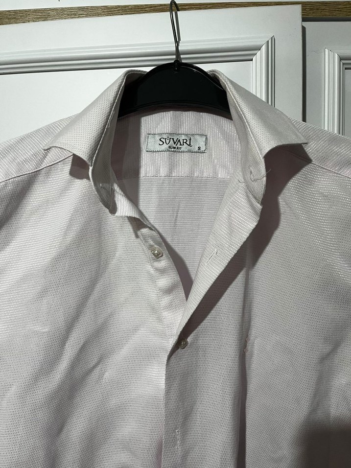 Düğmeli, Uzun Kollu Beyaz Erkek Gömlek - Görsel 2