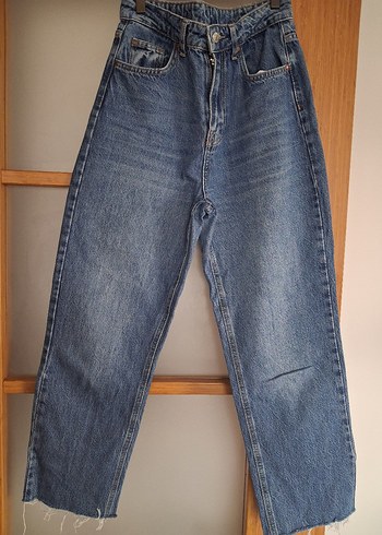 Kadın Mavi Midi Denim Pantolon - Görsel 2