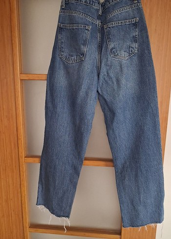 Kadın Mavi Midi Denim Pantolon - Görsel 3