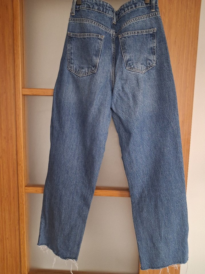 Kadın Mavi Midi Denim Pantolon - Görsel 4