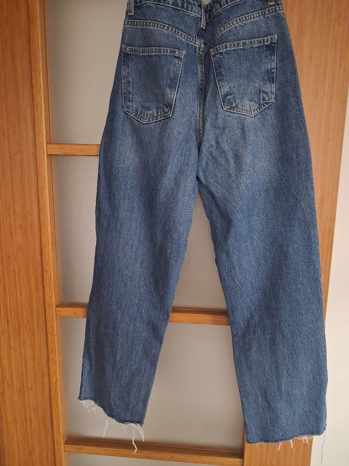 Kadın Mavi Midi Denim Pantolon - Görsel 3