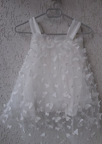 Beyaz Dantelli Kız Çocuk Bohem Elbise - Görsel 2