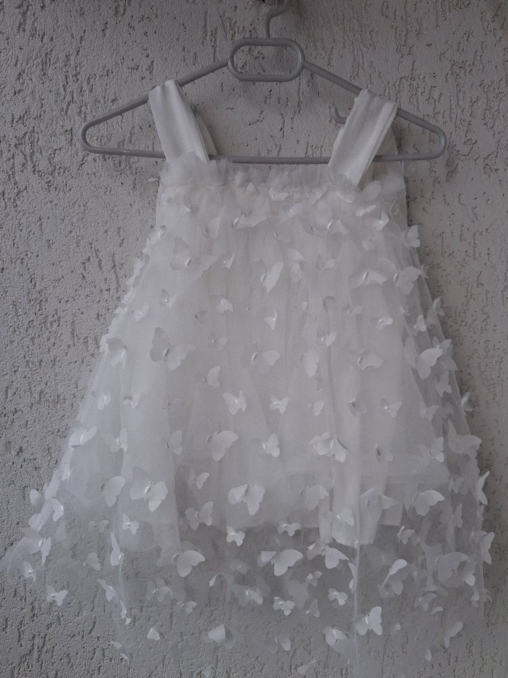 Beyaz Dantelli Kız Çocuk Bohem Elbise - Görsel 2